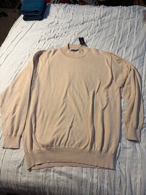 Light Beige Crewneck Sweater by Unbranded